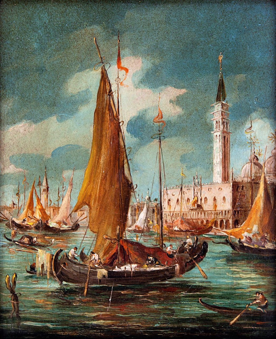 Coppia vedute di Venezia - Palazzo Ducale e S. Maria della Salute